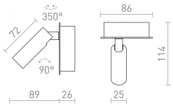 Mig Vägglampa LED 3W 3000K Vit