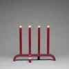 Visa Alla Adventsljusstakar|Adventsljusstakar 31-60 Cm<Konstsmide Mila Adventsljusstake LED 4L 42cm Röd