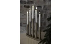 Batteridrivna Adventsljusstakar|Visa Alla Adventsljusstakar<Markslojd Mila Batteridriven Adventsljusstake 5L 47cm Brun