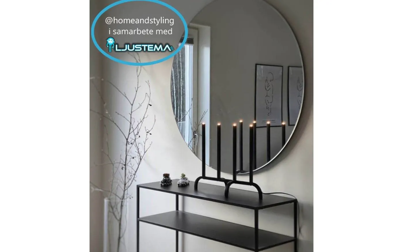 Mila Metall Adventsljusstake 4L 41cm Svart