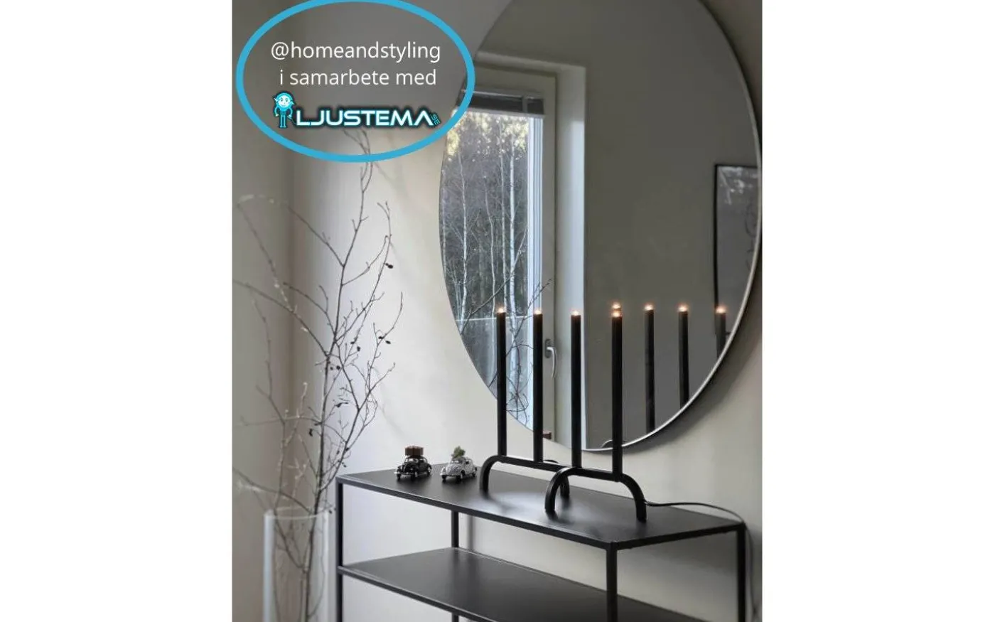 Mila Metall Adventsljusstake 4L 41cm Svart