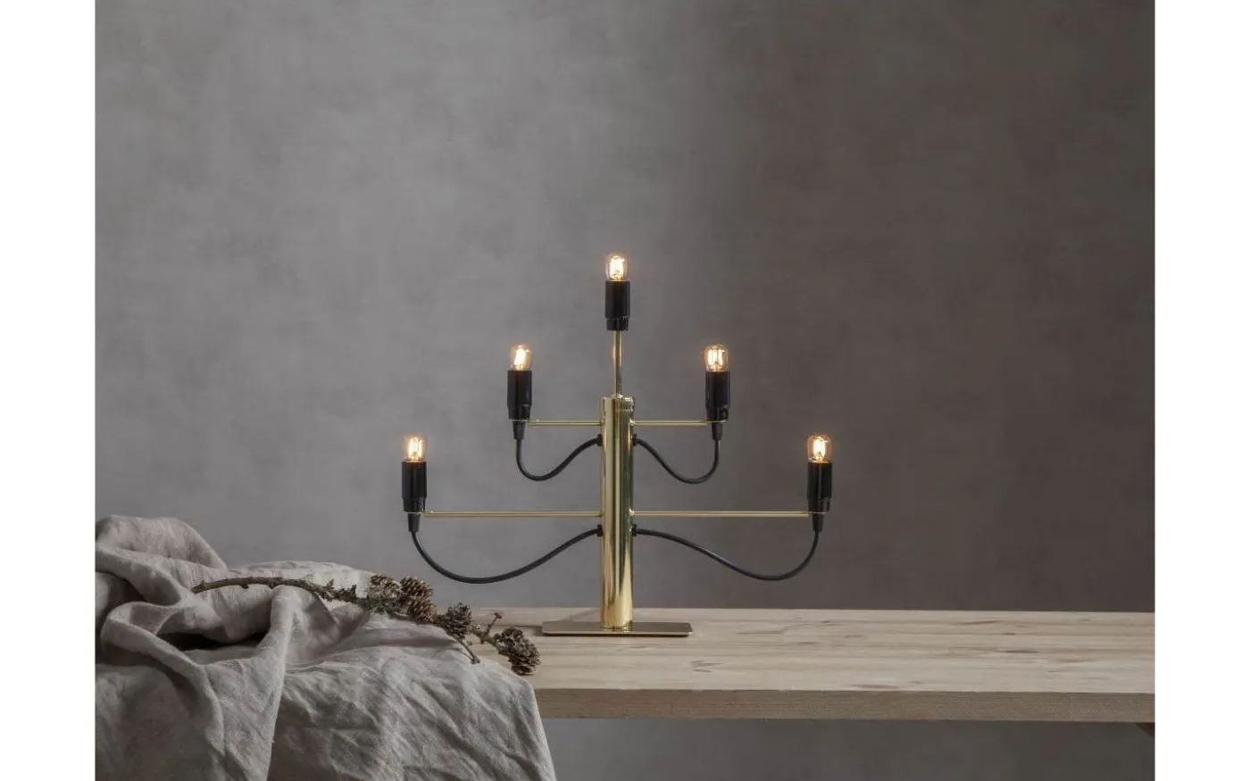 Milano Adventsljusstake Mässing 38cm