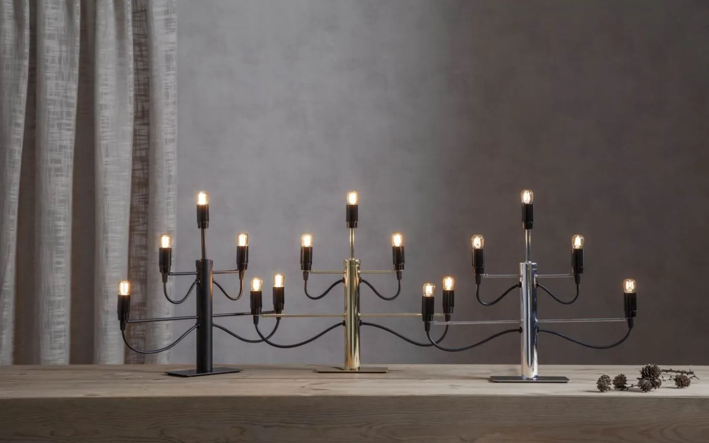 Milano Adventsljusstake Mässing 38cm