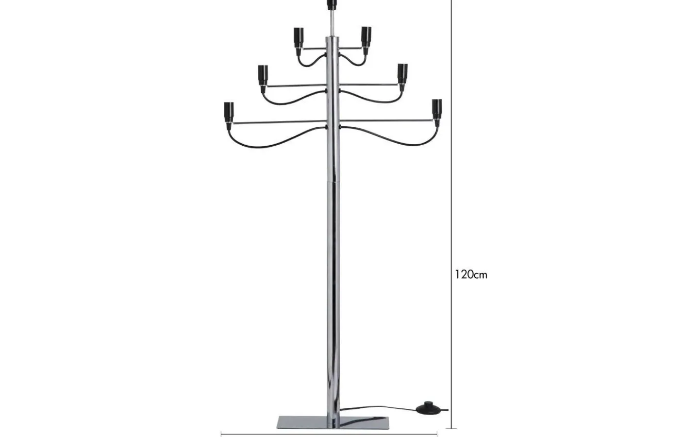 Star Trading Milano Golvljusstake 120cm Krom* Adventsljusstakar 61-120 Cm