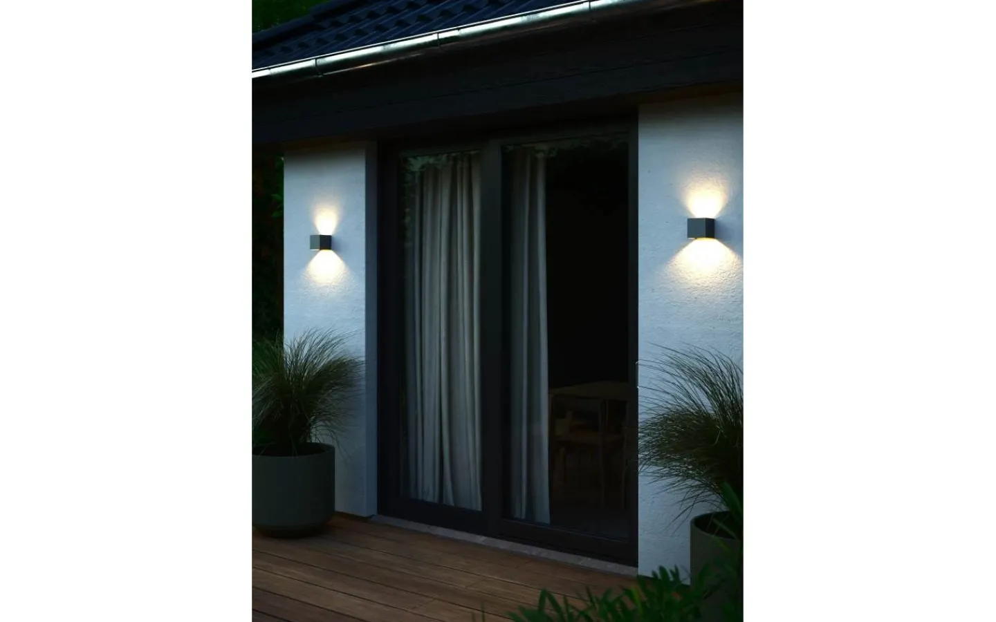 Upp & Nedljus Lampor<Nordlux Milda Kubi Vägglampa LED 3000K 4,9W Antracit IP44