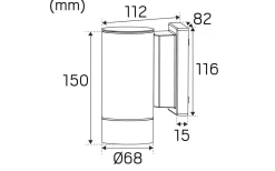 Milo I Vägglampa GU10 Antracit IP55