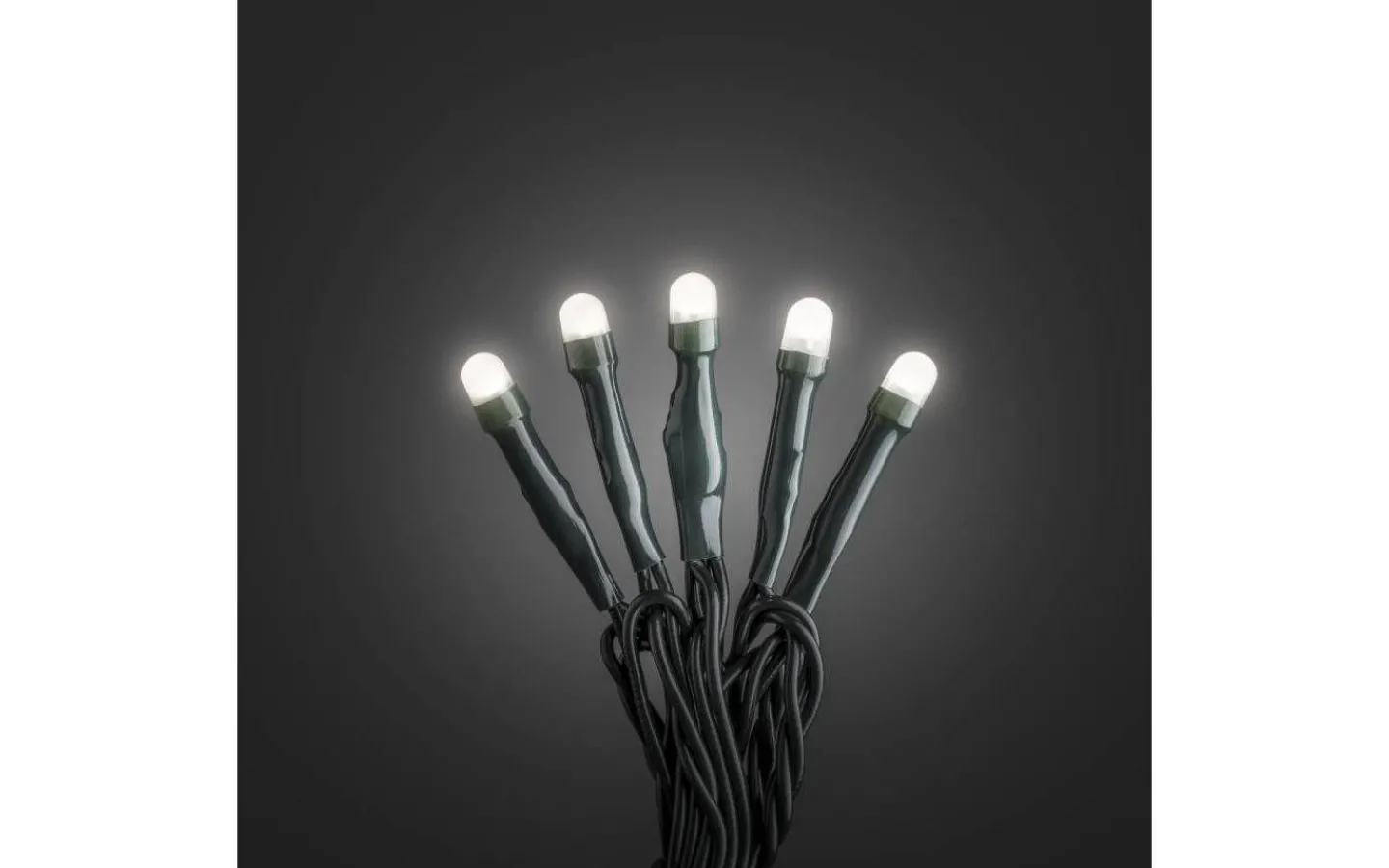 Konstsmide Mini Ljusslinga 2,38m Frostad Varmvit, Mörkgrön Inomhus* Korta Ljusslingor (1-10M)|Ljusslingor Inomhus