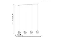 Avlånga Taklampor<Eglo Mioglia Taklampa 98cm Krom