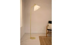 Mira Golvlampa 145cm Borstad Mässing/Vit