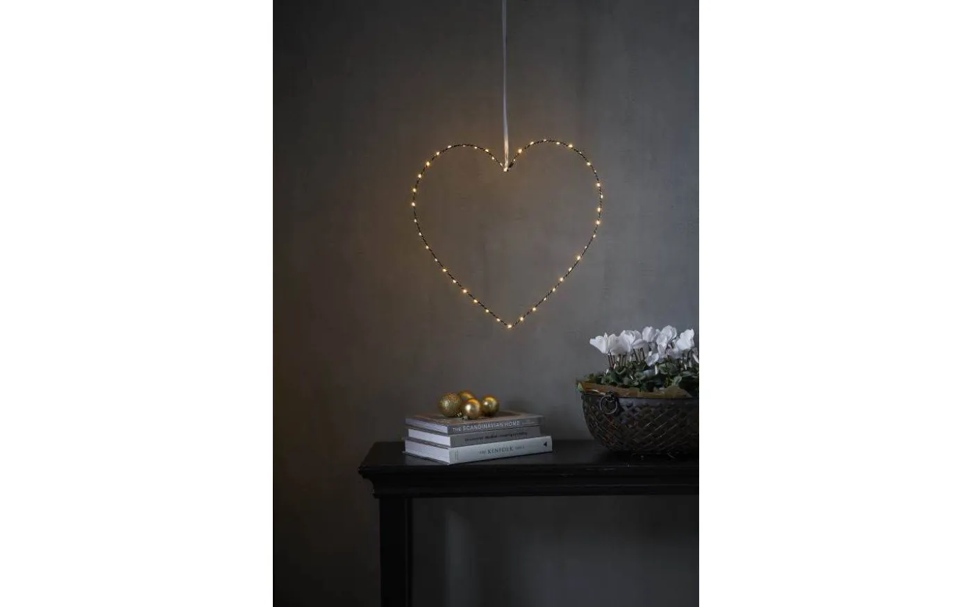 Mira Hängande Dekoration Hjärta 45cm Svart