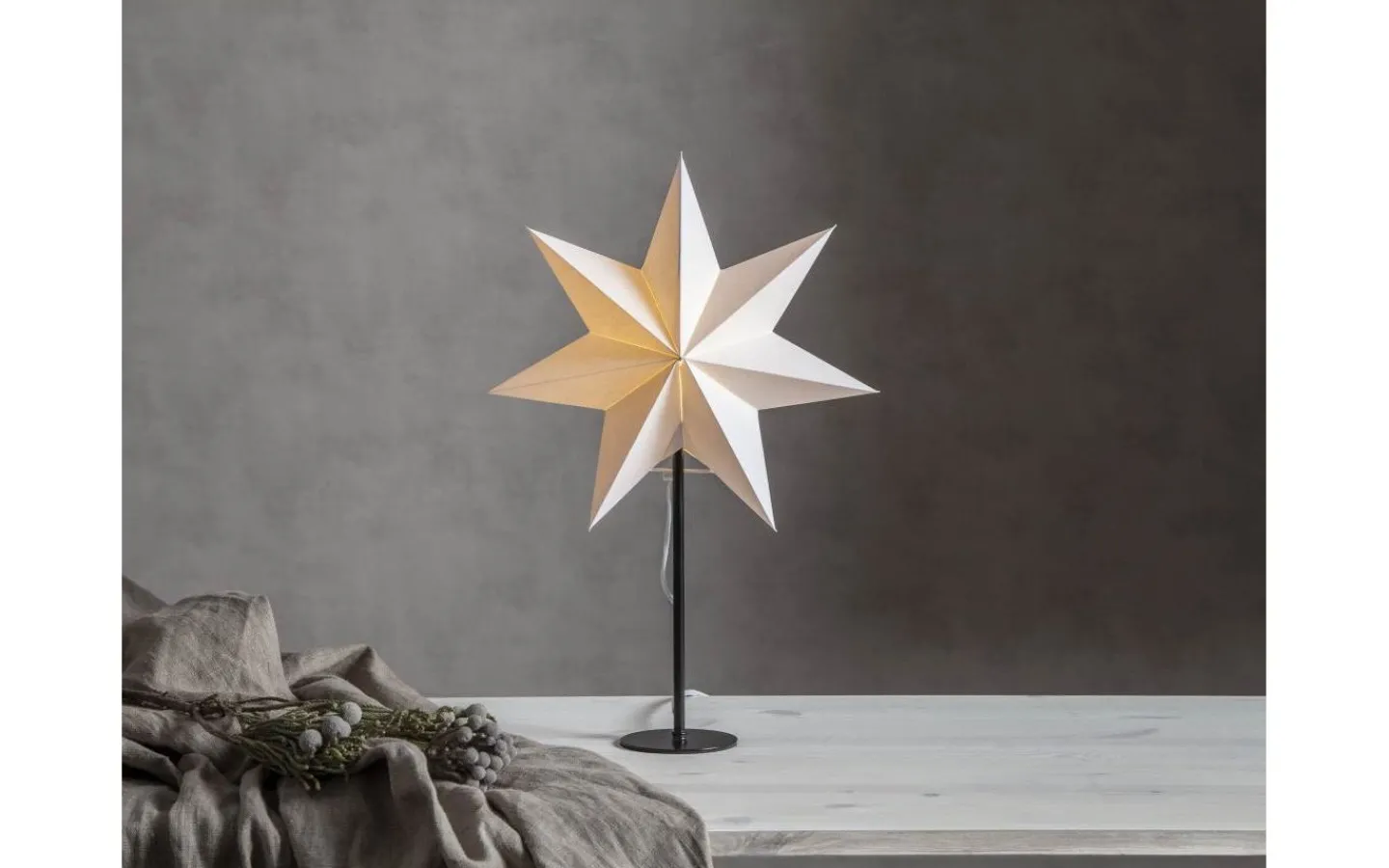 Star Trading Mixa Julstjärna på Fot 50cm Vit* Visa Alla Julstjärnor|Julstjärnor På Fot