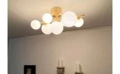 Hall & Trappa|Sovrum<Aneta Molekyl Plafond 58cm Mässing/Vit