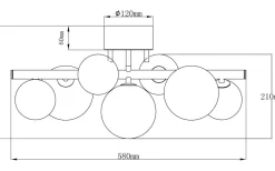 Hall & Trappa|Sovrum<Aneta Molekyl Plafond 58cm Mässing/Vit
