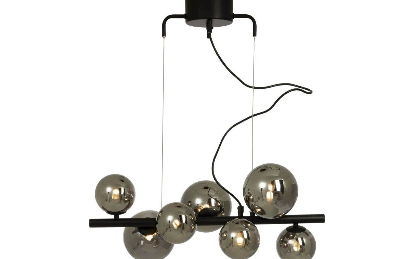 Molekyl Taklampa 58cm 7L Svart/Rök