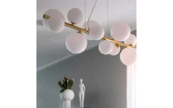 Aneta Molekyl Taklampa 85cm Mässing/Vit* Kök & Matplats|Avlånga Taklampor