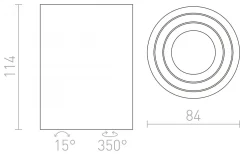Moma Takspotlight 8,5cm Vit