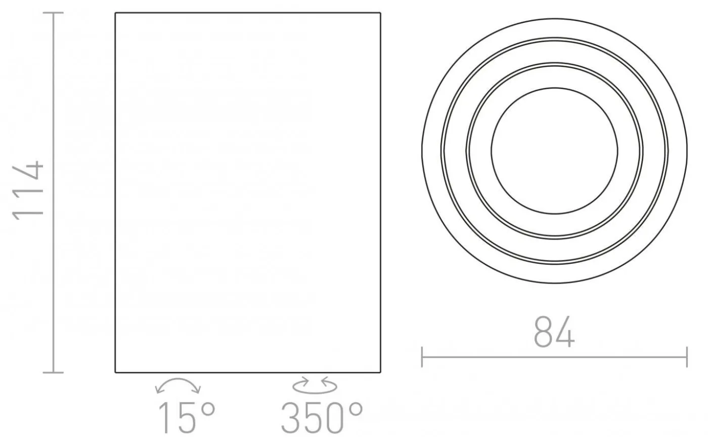 Moma Takspotlight 8,5cm Vit