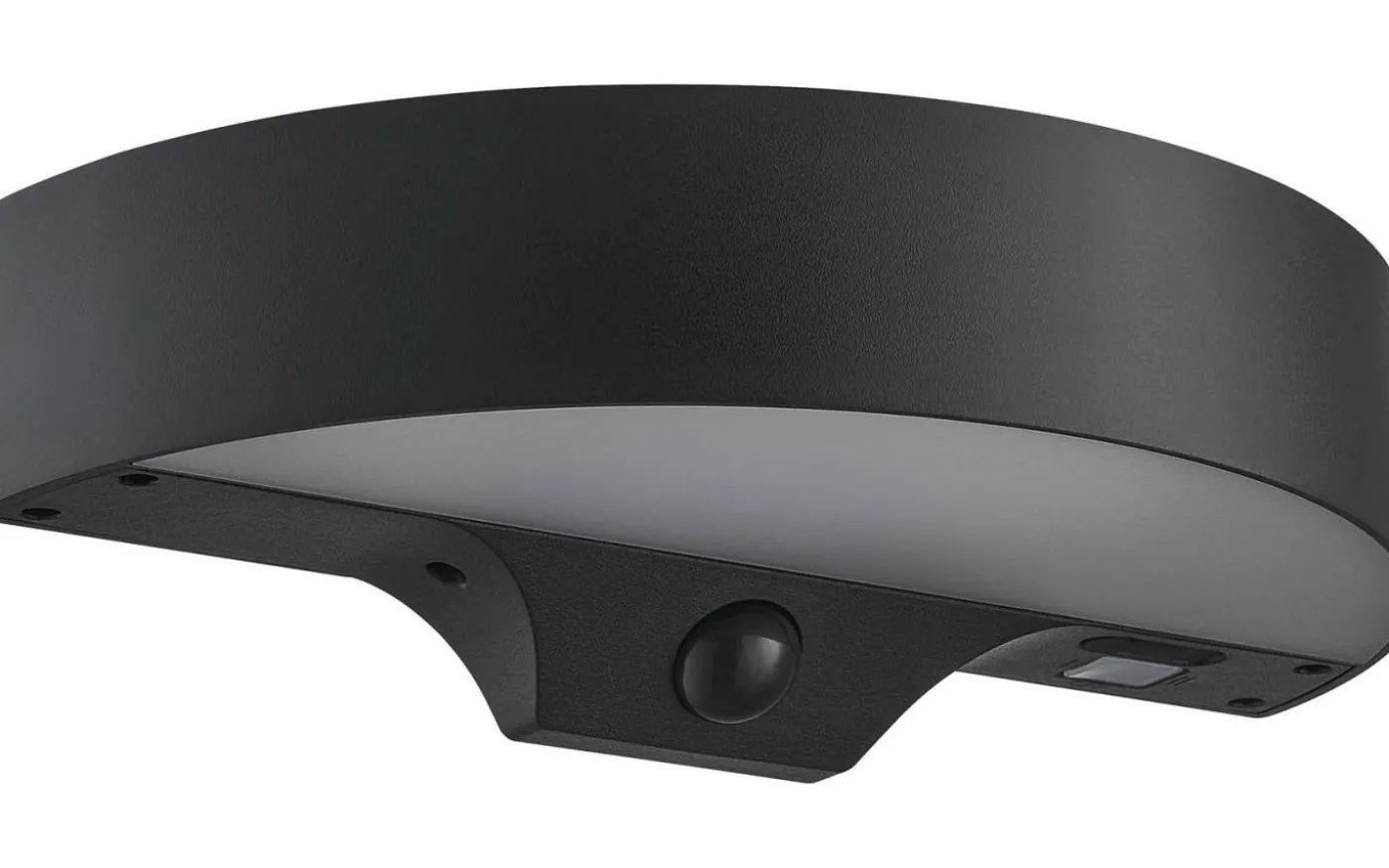 Monay Round Solcellslampa Sensor Vägglampa Svart IP44