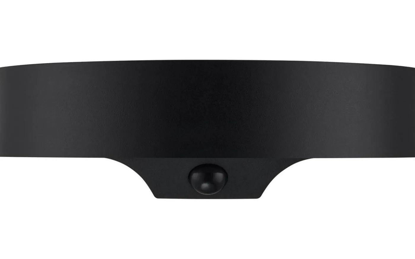 Monay Round Solcellslampa Sensor Vägglampa Svart IP44