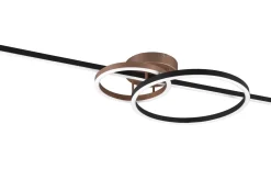 Trio Lighting Montilla Plafond LED svart/kaffebrun* Plafonder