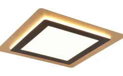 Trio Lighting Morgan Plafond LED 45x45cm matt svart/guld* Plafonder