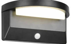 Moro hybrid solcellsdriven Vägglampa LED mattsvart uppladdningsbar rörelse- och skymningssensor 4000K IP44