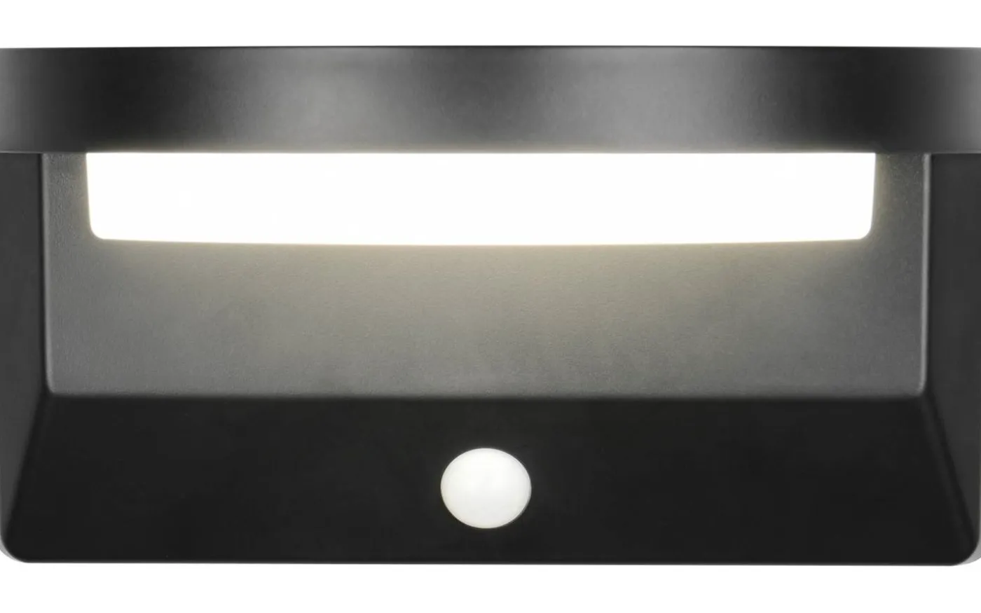 Moro hybrid solcellsdriven Vägglampa LED mattsvart uppladdningsbar rörelse- och skymningssensor 4000K IP44