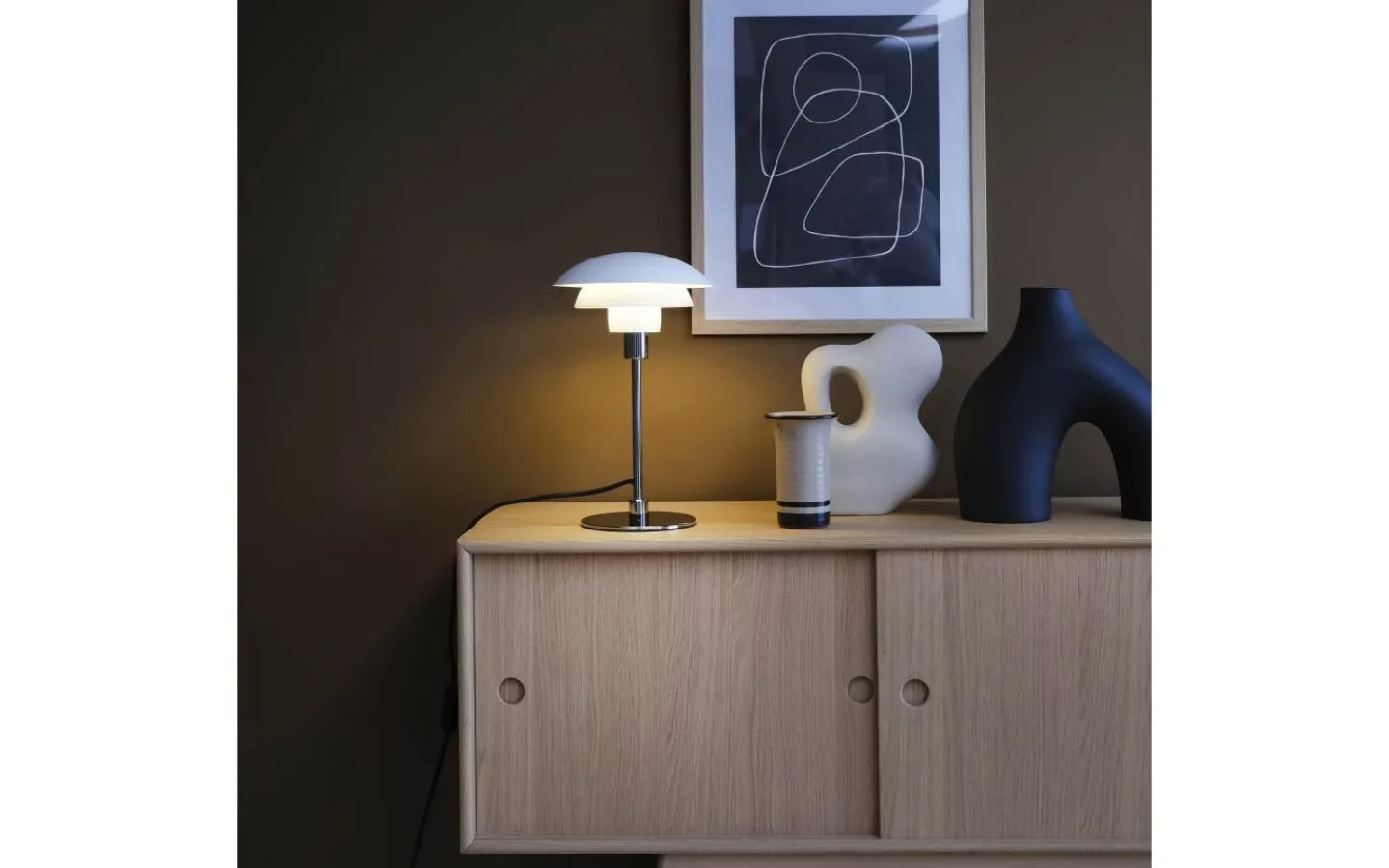 Bordslampor<Dyberg Larsen Morph D21 Bordslampa 35cm Vit/Krom