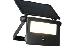 Moura solcellsdriven Vägglampa LED 15x14cm mattsvart rörelsesensor IP54