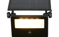 Moura solcellsdriven Vägglampa LED 15x14cm mattsvart rörelsesensor IP54