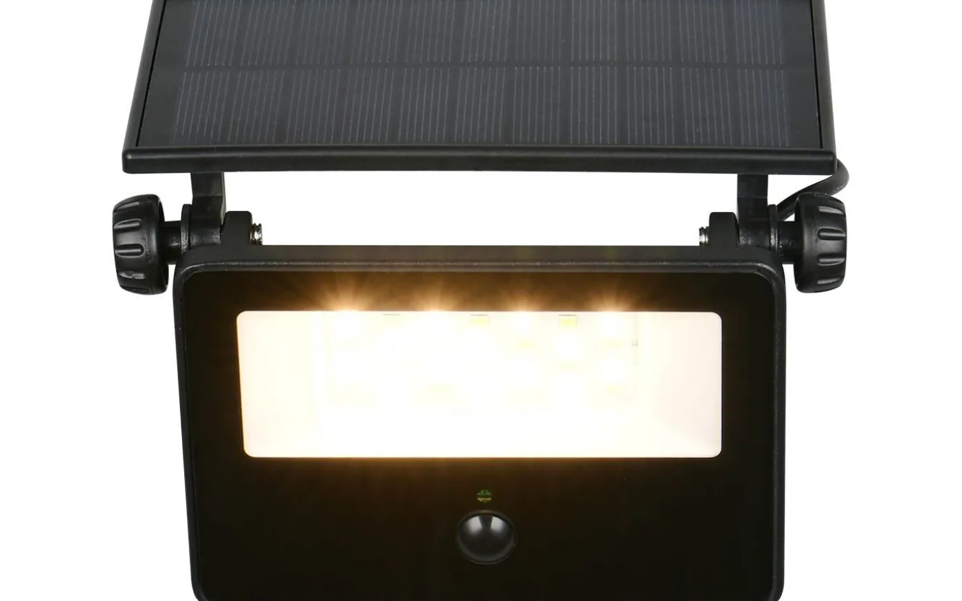 Moura solcellsdriven Vägglampa LED 15x14cm mattsvart rörelsesensor IP54