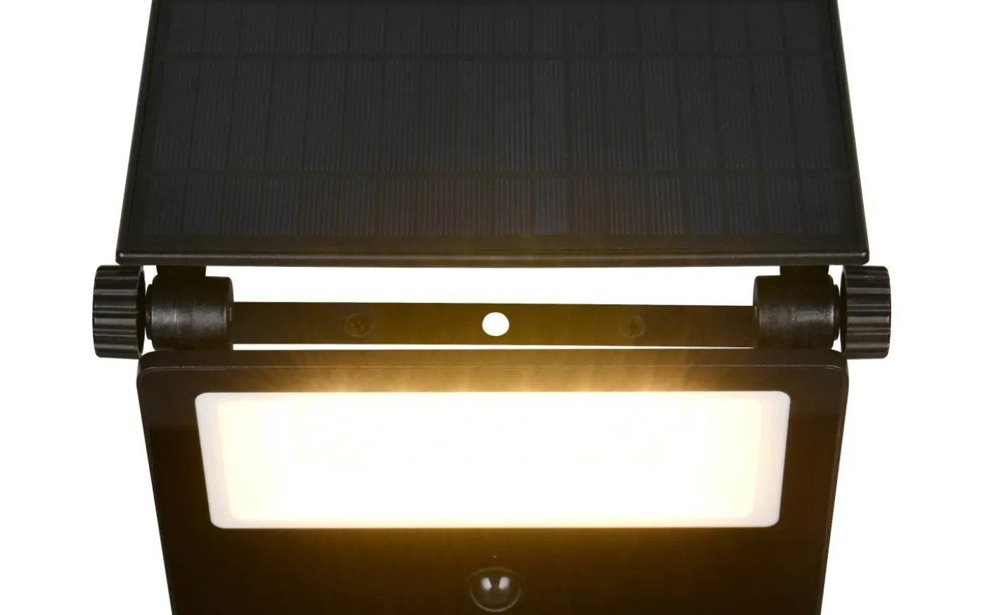 Moura solcellsdriven Vägglampa LED 17x20cm mattsvart rörelsesensor IP54