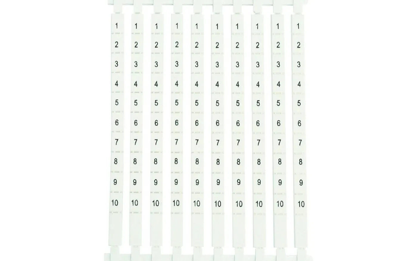 Märkkarta, 1-10, 100 st