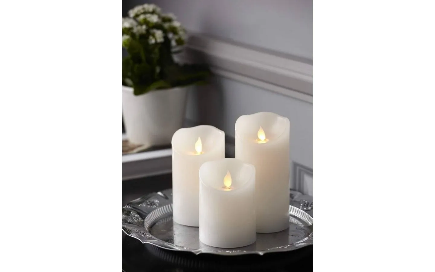 Blockljus Inomhus|Blockljus Inomhus<Star Trading M-Twinkle Batteridrivet Blockljus Vit 12,5cm