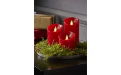 M-Twinkle Batteridrivet Blockljus 12,5cm Röd