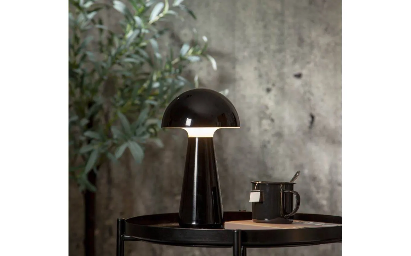 Uppladdningsbara Lampor Utomhus|Uppladdningsbara Lampor Utomhus<Star Trading Mushroom Uppladdningsbar Bordslampa 3-Stegs DIM 28cm Svart IP44