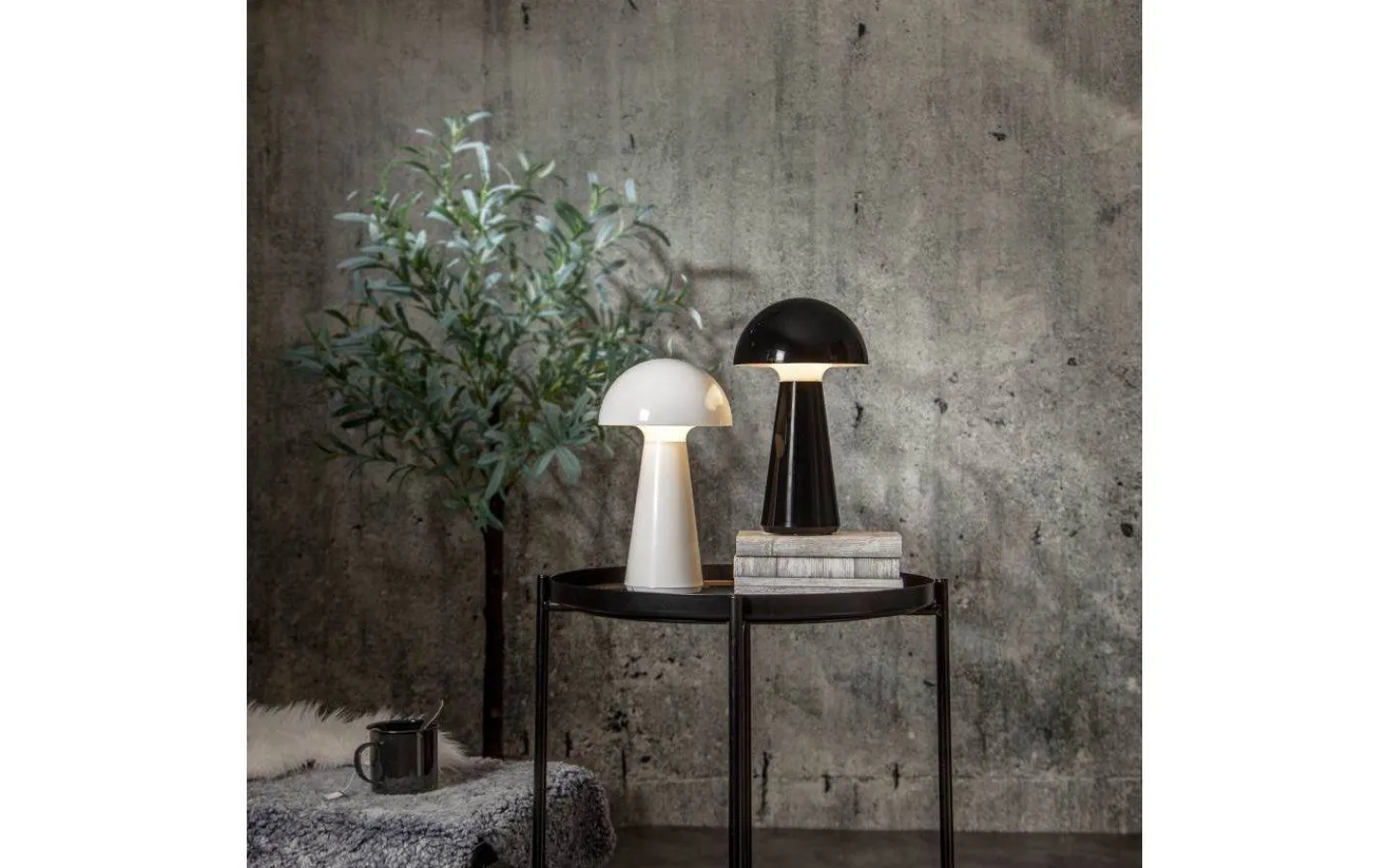 Uppladdningsbara Lampor Utomhus|Uppladdningsbara Lampor Utomhus<Star Trading Mushroom Uppladdningsbar Bordslampa 3-Stegs DIM 28cm Svart IP44