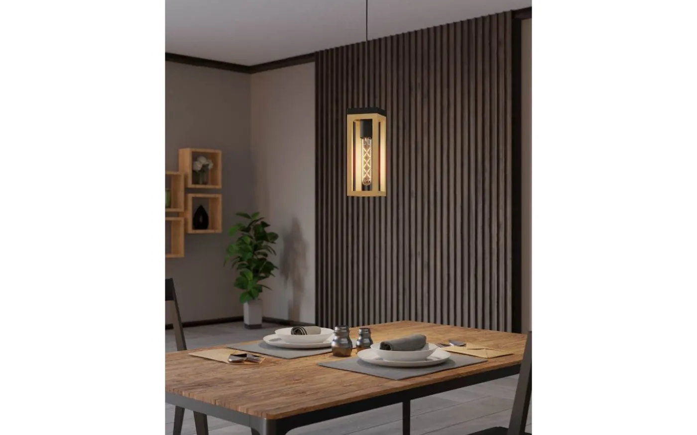 Nafferton Fönsterlampa 10cm Svart/Natur