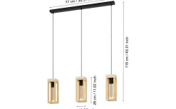 Eglo Nafferton Taklampa 80cm Svart/Natur* Avlånga Taklampor