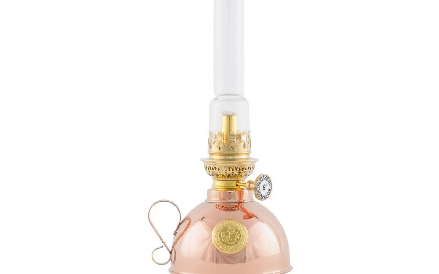 Fotogenlampor<Karlskrona Lampfabrik Nattlampa - Förkopprad mässing