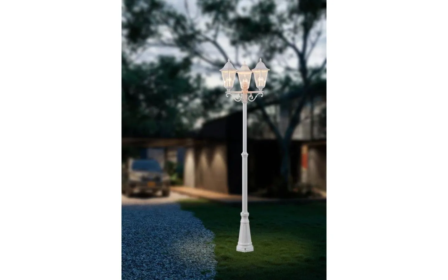 Kompletta Stolplyktor<Eglo Navedo Stolplykta 2,2m Vit IP44