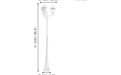 Kompletta Stolplyktor<Eglo Navedo Stolplykta 2,2m Vit IP44