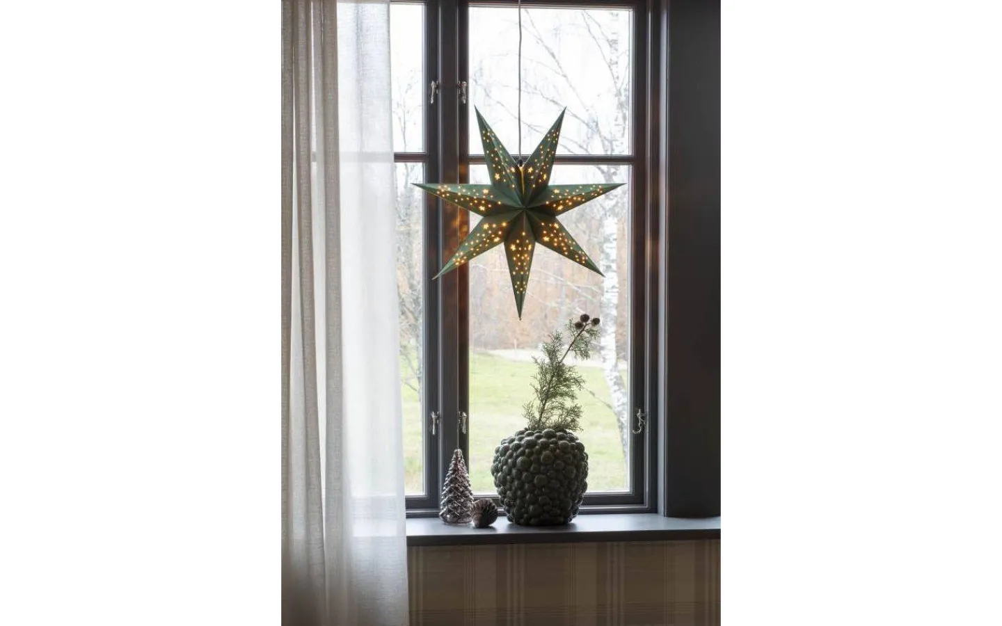 Konstsmide Neo Julstjärna 60cm Grön Sammet* Visa Alla Julstjärnor|Julstjärnor Med Sladd