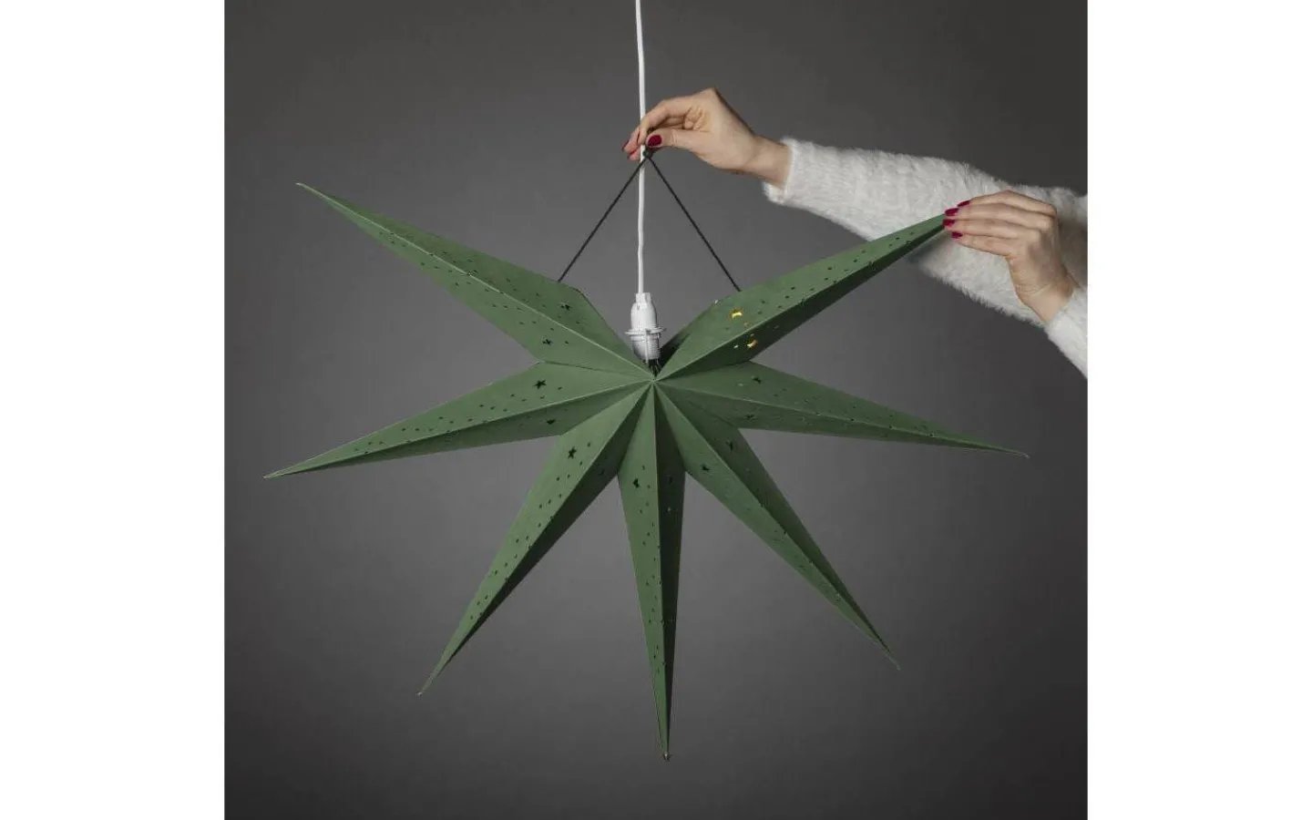 Konstsmide Neo Julstjärna 60cm Grön Sammet* Visa Alla Julstjärnor|Julstjärnor Med Sladd