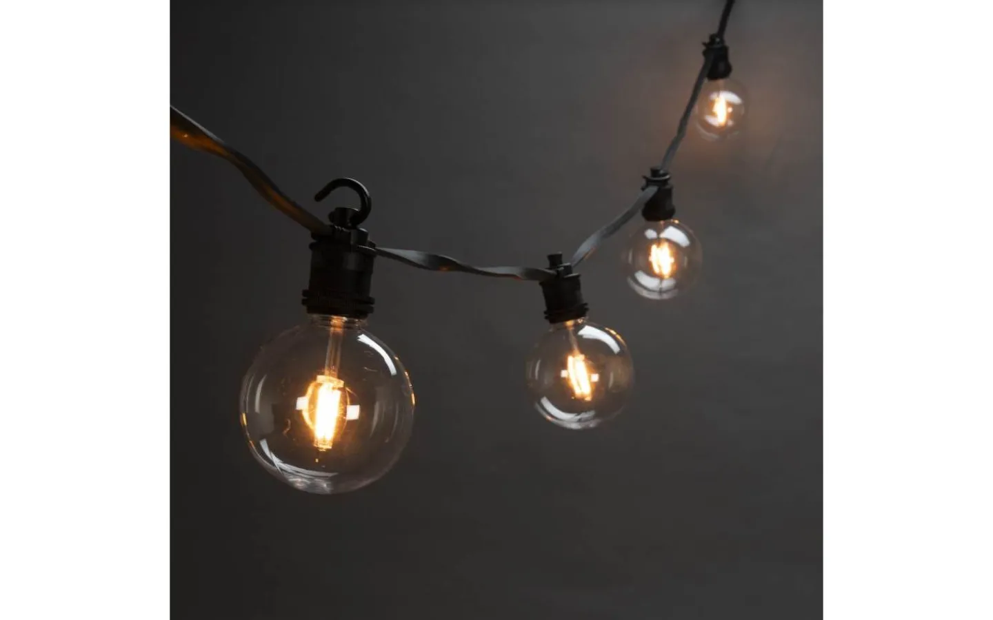 Konstsmide Ängsblomma Partyslinga 4,5m 10L Amber utbytbar LED IP44* Partyslingor Utomhus 230V|Partyslingor Utomhus 230V