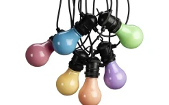 Konstsmide Ängsblomma Partyslinga 4,5m 10L Pastellfärgad utbytbar LED IP44* Partyslingor Utomhus 230V|Partyslingor Utomhus 230V