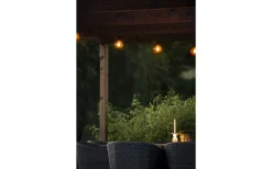 Ängsblomma Solcells-Partyslinga 4,5m 10L Amber utbytbar LED med fjärr IP44