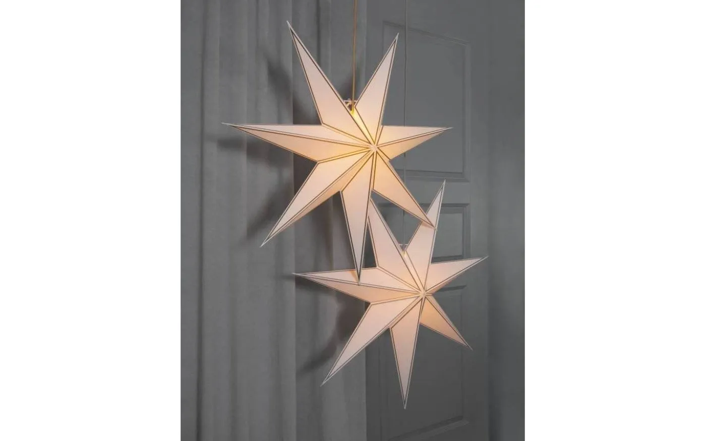 Nicolas Julstjärna 80cm Vit, Kabelfärg Guld