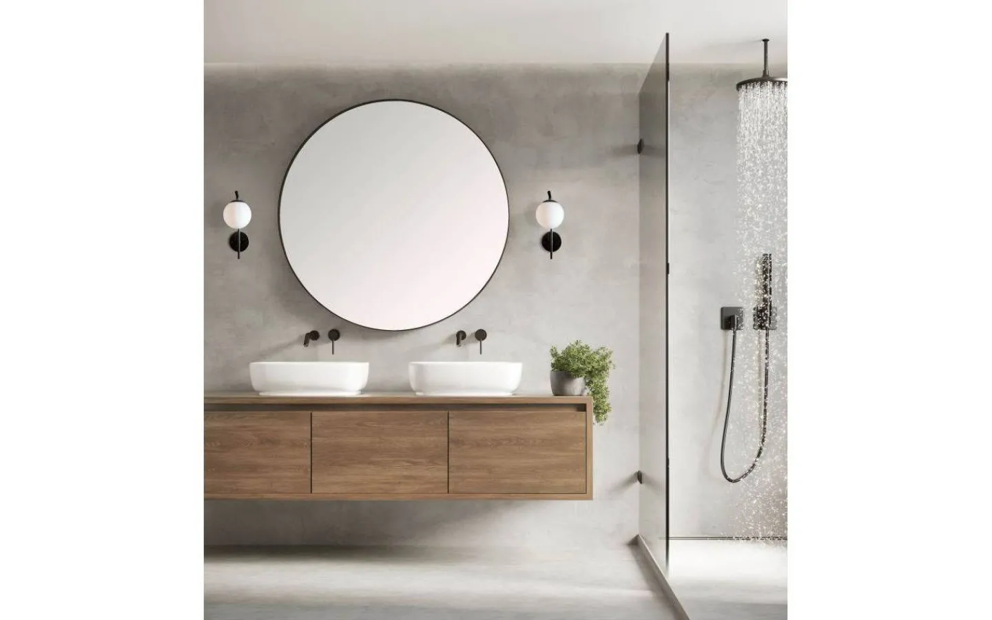 Badrumslampor Vägg|Lampetter<Aneta Nicosia Vägglampa Svart IP44