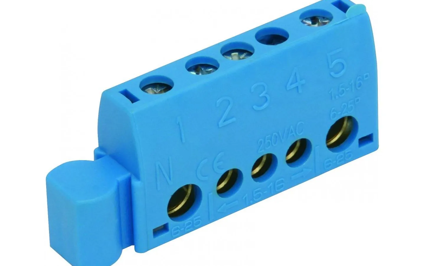 Apparatlådor & Skåp<Malmbergs Nollskena 5-pol (3x2,5 mm²+2x6-16mm²)